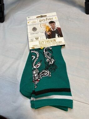 Harry Potter Slytherin Crest Crew Socks - Teal